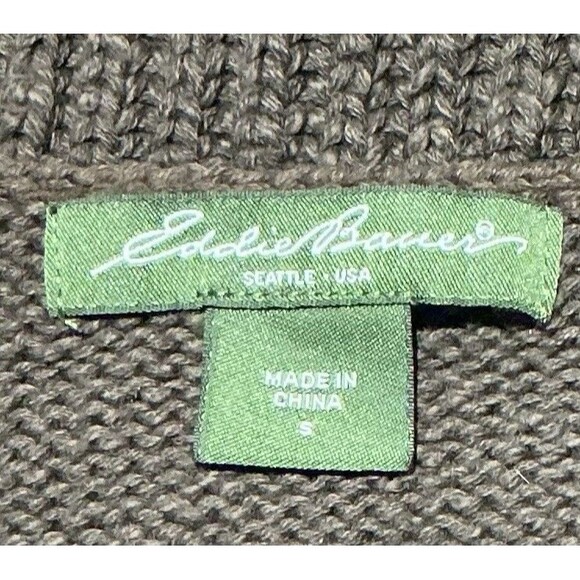 Eddie Bauer Knit Sweater Vest Womens Small Brown 100% Cotton Cowl Neck - Picture 4 of 8